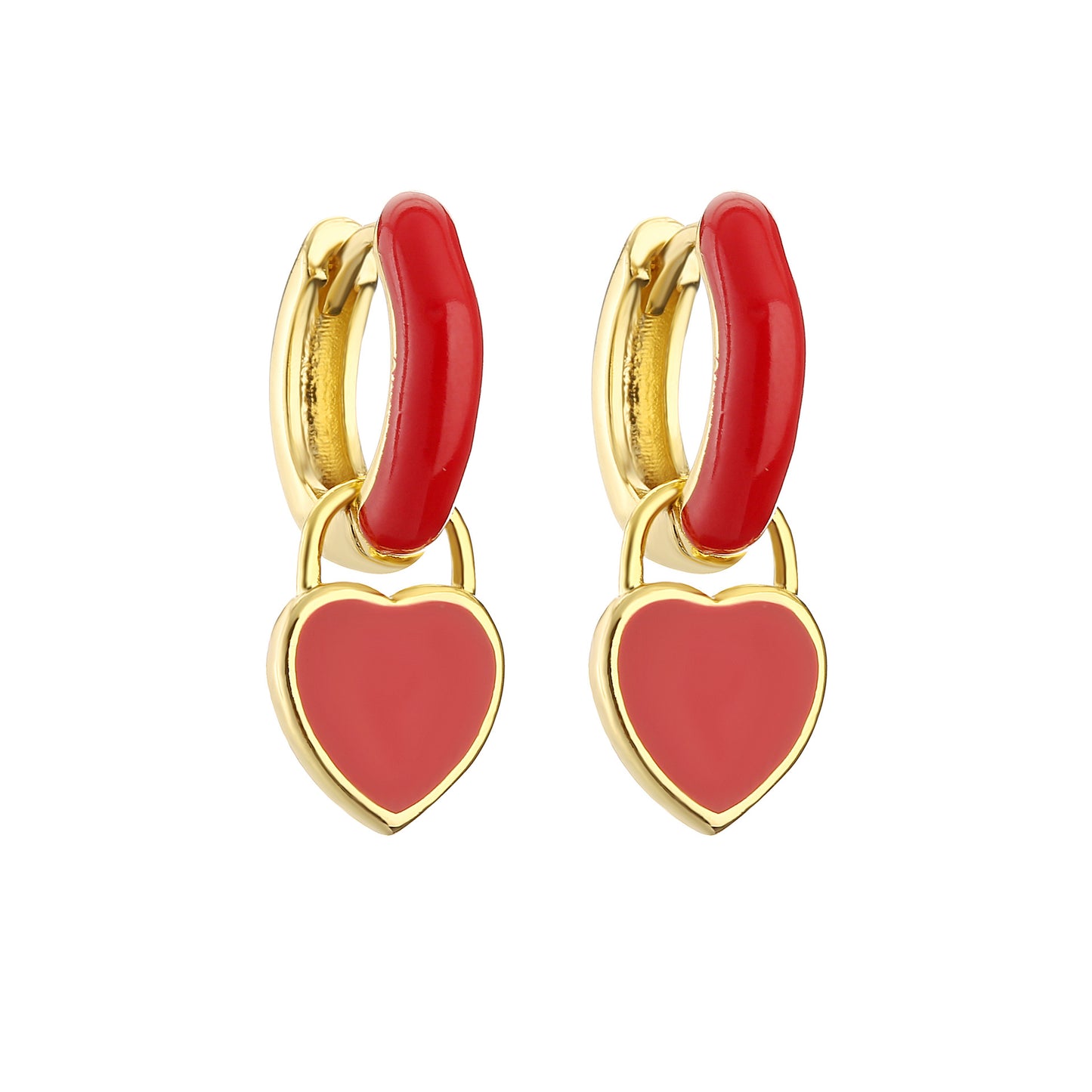 Alloy heart studded with diamond earrings (Minimo de Compra 2) MIC-JuC034