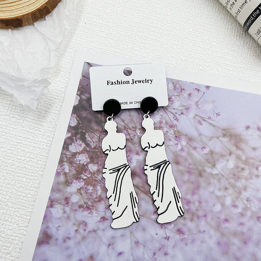 Acrylic broken arm Venus earrings Minimo de compra 2 MIC-BenD001