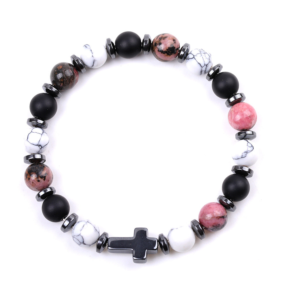 Alloy black magnetic long cross bracelet MIC-XiuH018