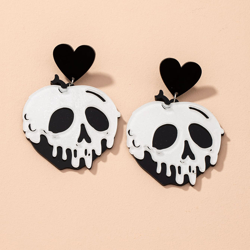 Alloy skull head earrings (Minimo de compra 2) MIC-HLM015