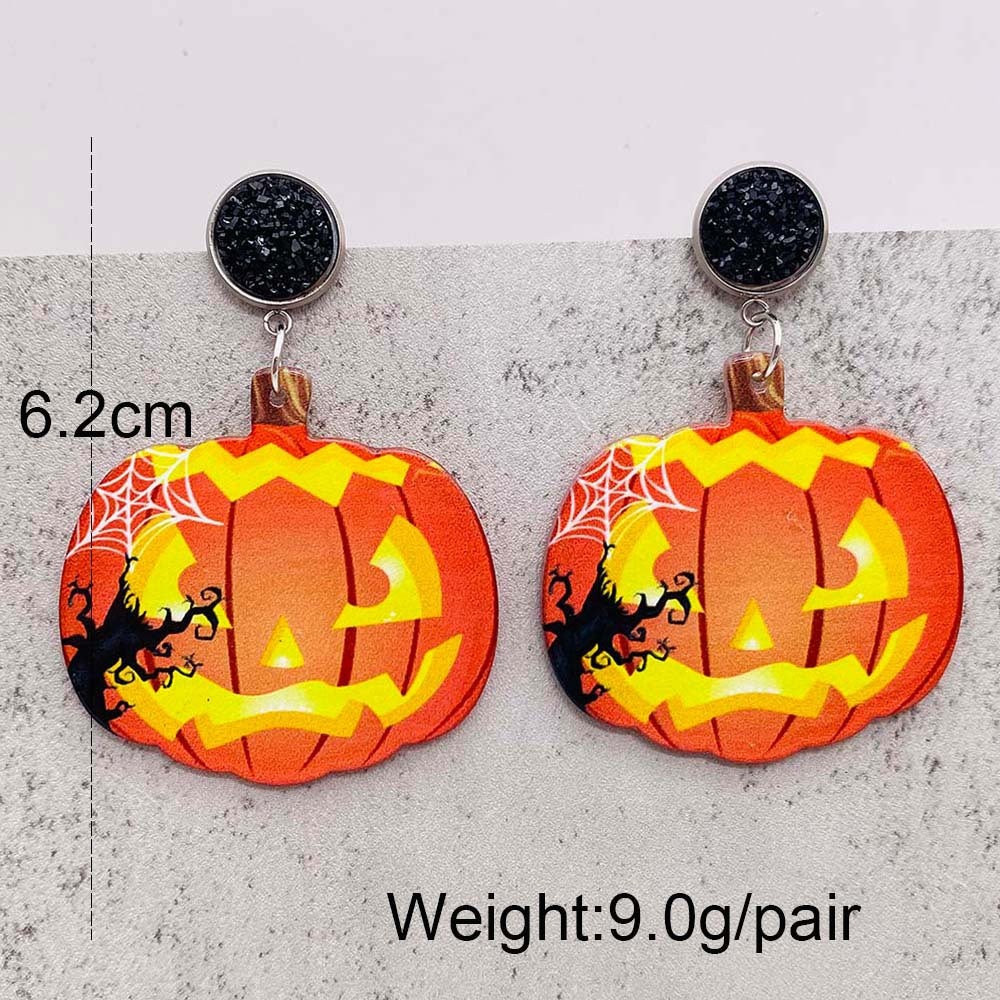 Acrylic Halloween Ghost Skull Earrings (Minimo de Compra 2) MIC-ChenY015