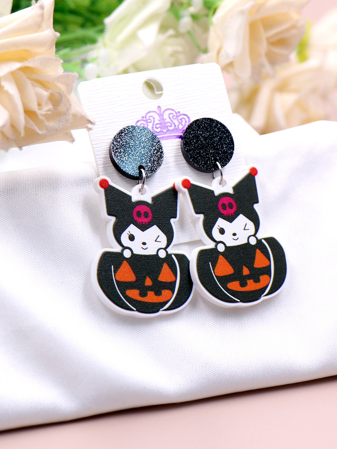 Acrylic Pumpkin Earrings （Minimo de compra 5） MYA-XiaoY018