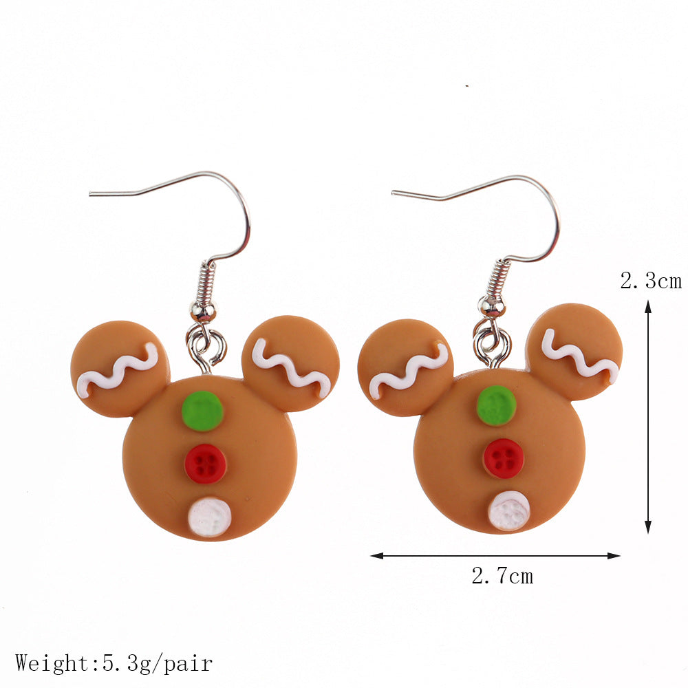 Earrings Resin Fun Cute Christmas Cartoon (M) MIC-niqing020