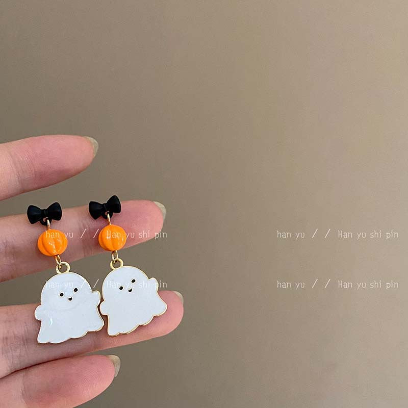 Alloy Cute Oil Dropping Ghost Earrings (Minimo de Compra 2) MIC-HanY002