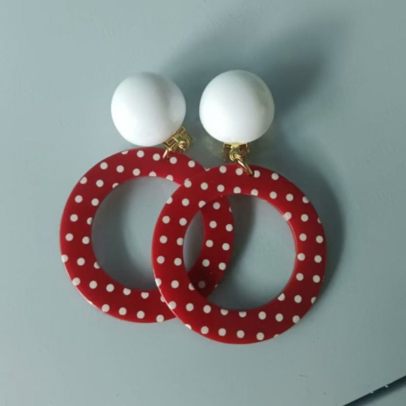 Alloy resin cute hollow earrings (Minimo de compra 5) MIC-AoY016