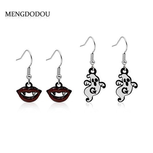 Acrylic Halloween vampire lip earrings MIC-MDD042