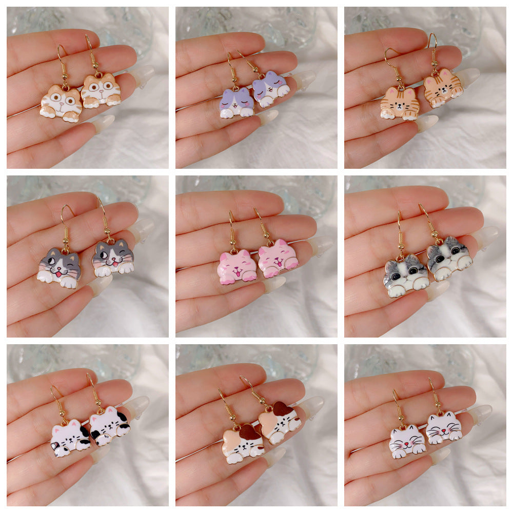 Acrylic cartoon cat earrings (Minimo de compra 2) MYA-YiD035