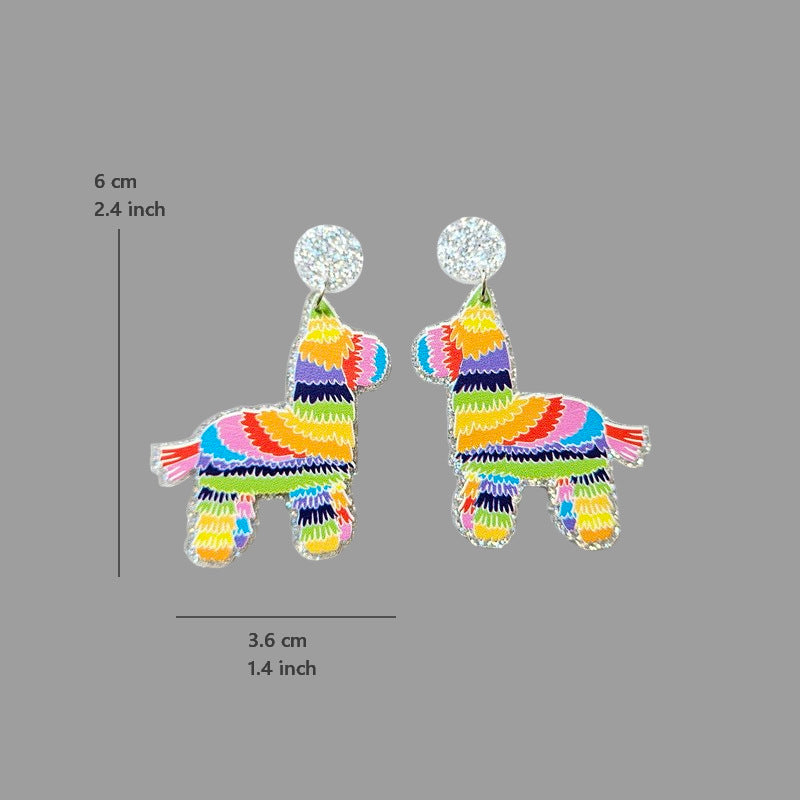 Acrylic Sandwich Guitar Earrings MYA-XueP077