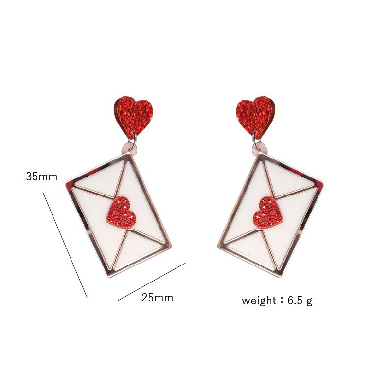 Acrylic Love Letter Envelope Earrings MYA-XueP141