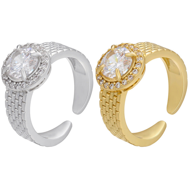 MYAropaved Zirconia Strap Ring MYA-JuC007