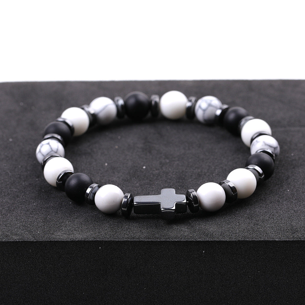 Alloy black magnetic long cross bracelet MIC-XiuH018