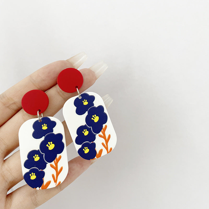 Alloy geometric splicing earrings MIC-ABL020