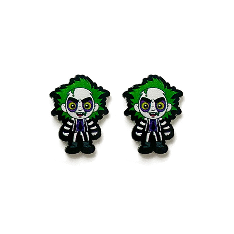 Earrings Acrylic Halloween Funny Fun Earrings 2 pairs Qunyi001