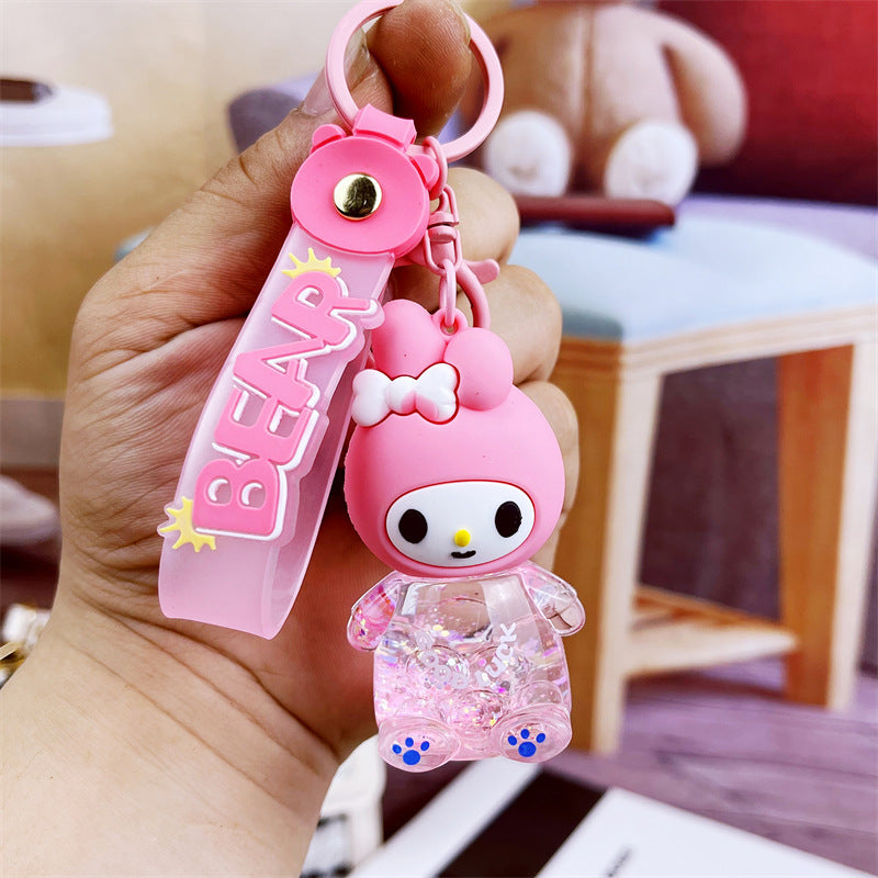 PVC cartoon wind chime oil in keychain MIC-DMF003