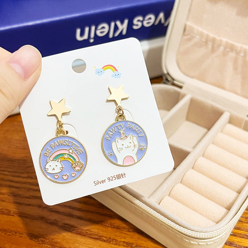 Alloy panda cat earrings MIC-HongC011