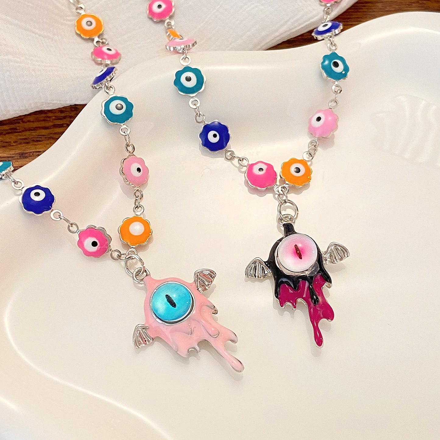 Alloy monster beaded earrings MIC-YiY010