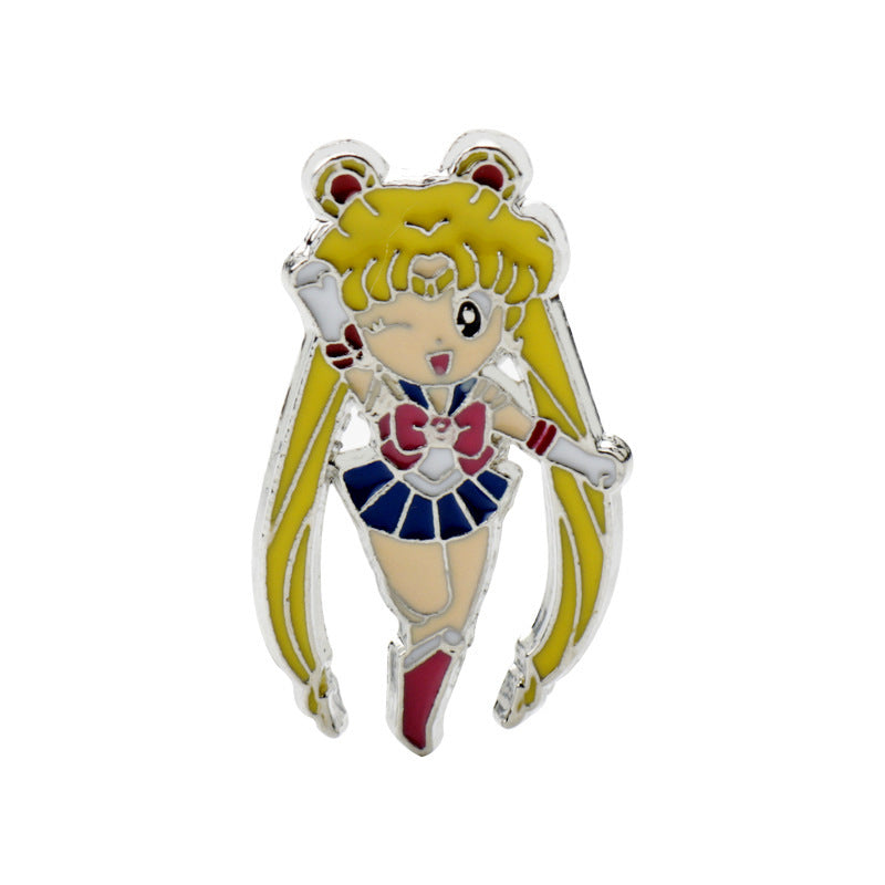 Alloy beautiful girl warrior brooch MIC-ChuQ007