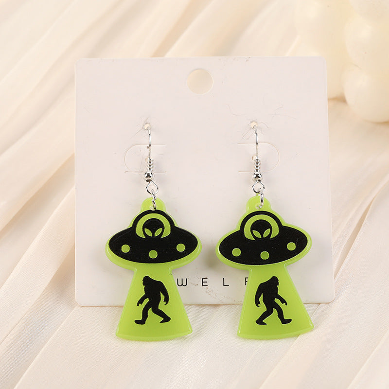 Acrylic alien magic mushroom earrings (Minimo de Compra 2) MYA-YueZ004