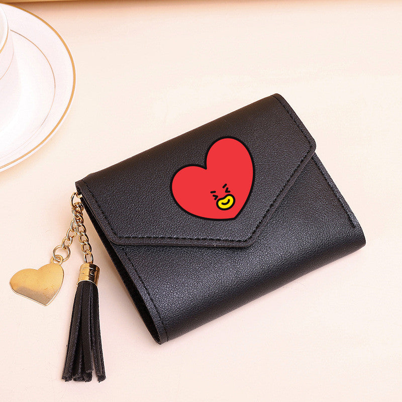 PU card bag tassel short wallet MIC-XingY015