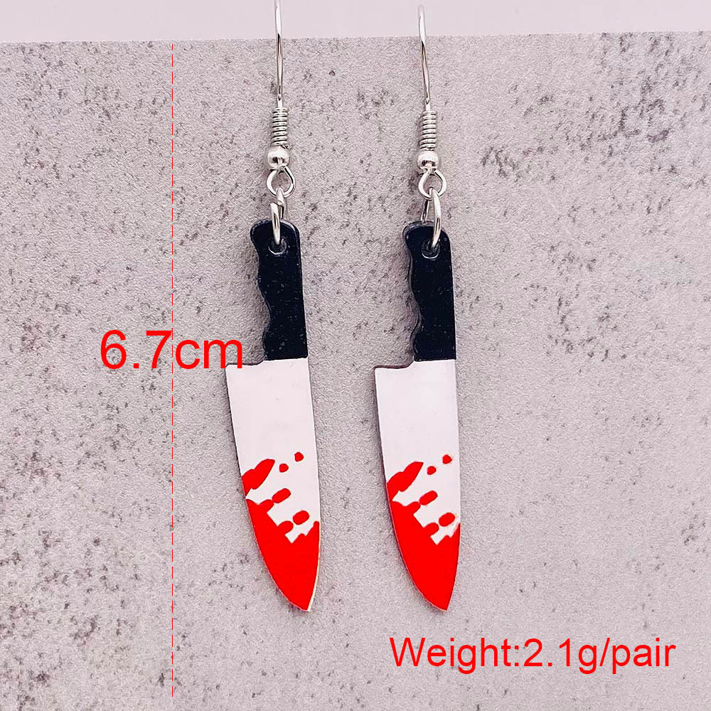 Acrylic Halloween Knife Earnails (Minimo de Compra 2) MIC-ChenY026