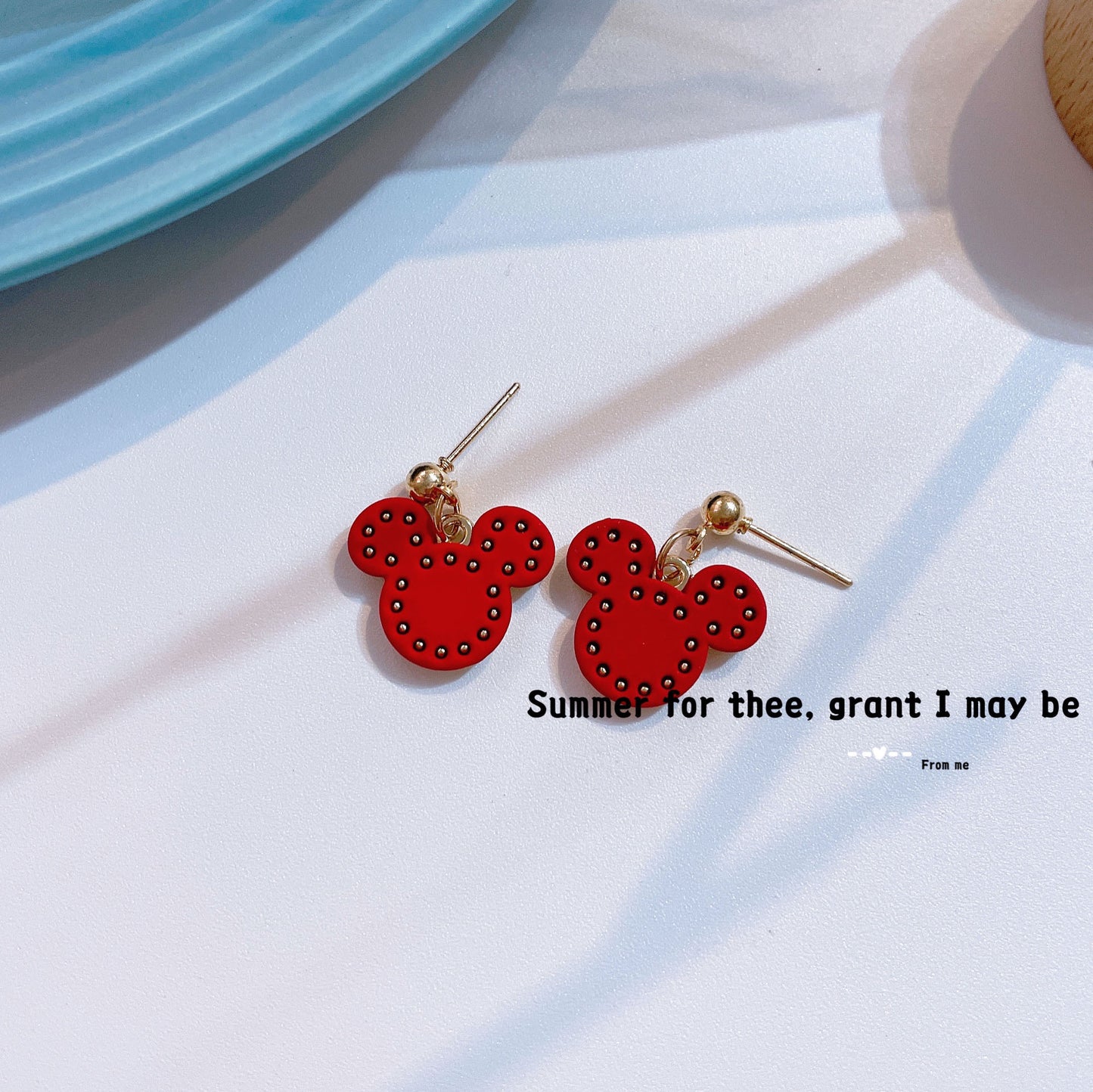 Alloy cute little bear head earrings MIC-KaL010