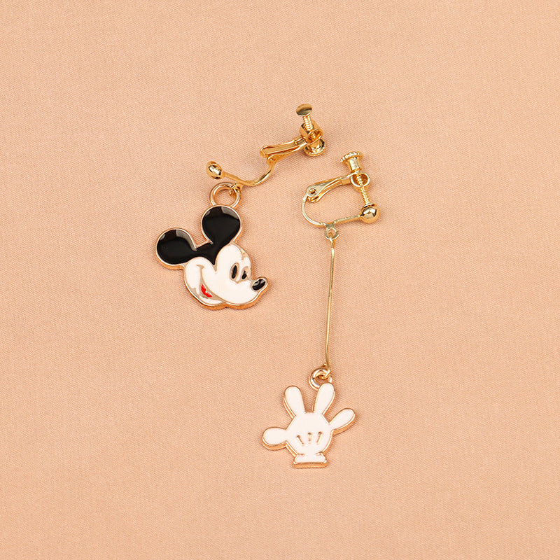 Alloy asymmetric cute mouse earrings （Minimo de compra 2） MYA-FuZ003