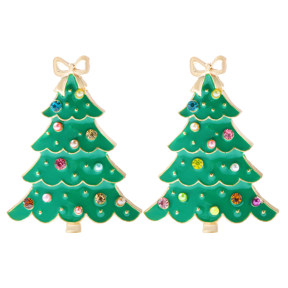 Alloy Christmas Tree Bell Earrings (Minimo de Compra 2) MIC-DWKM006