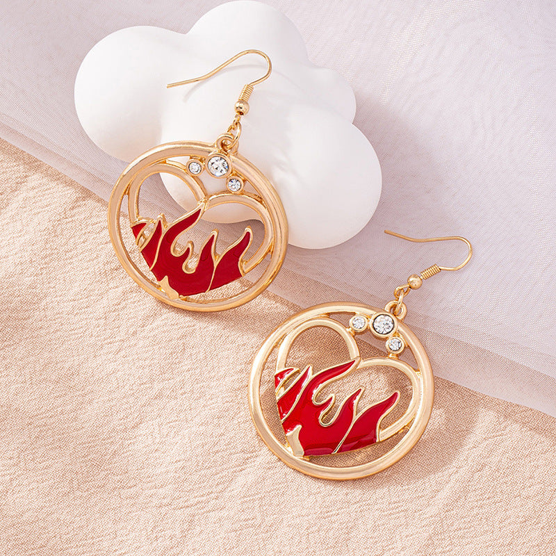 Alloy hollow heart spark earrings (Minimo de compra 2) MIC-HLM008