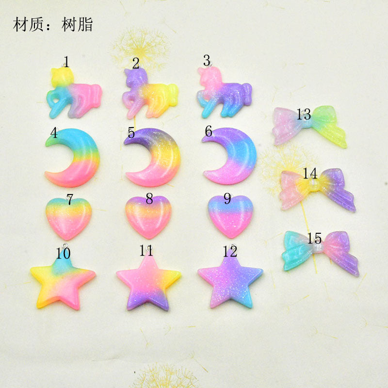 Resin gradient five pointed star accessories MYA-HuiX001