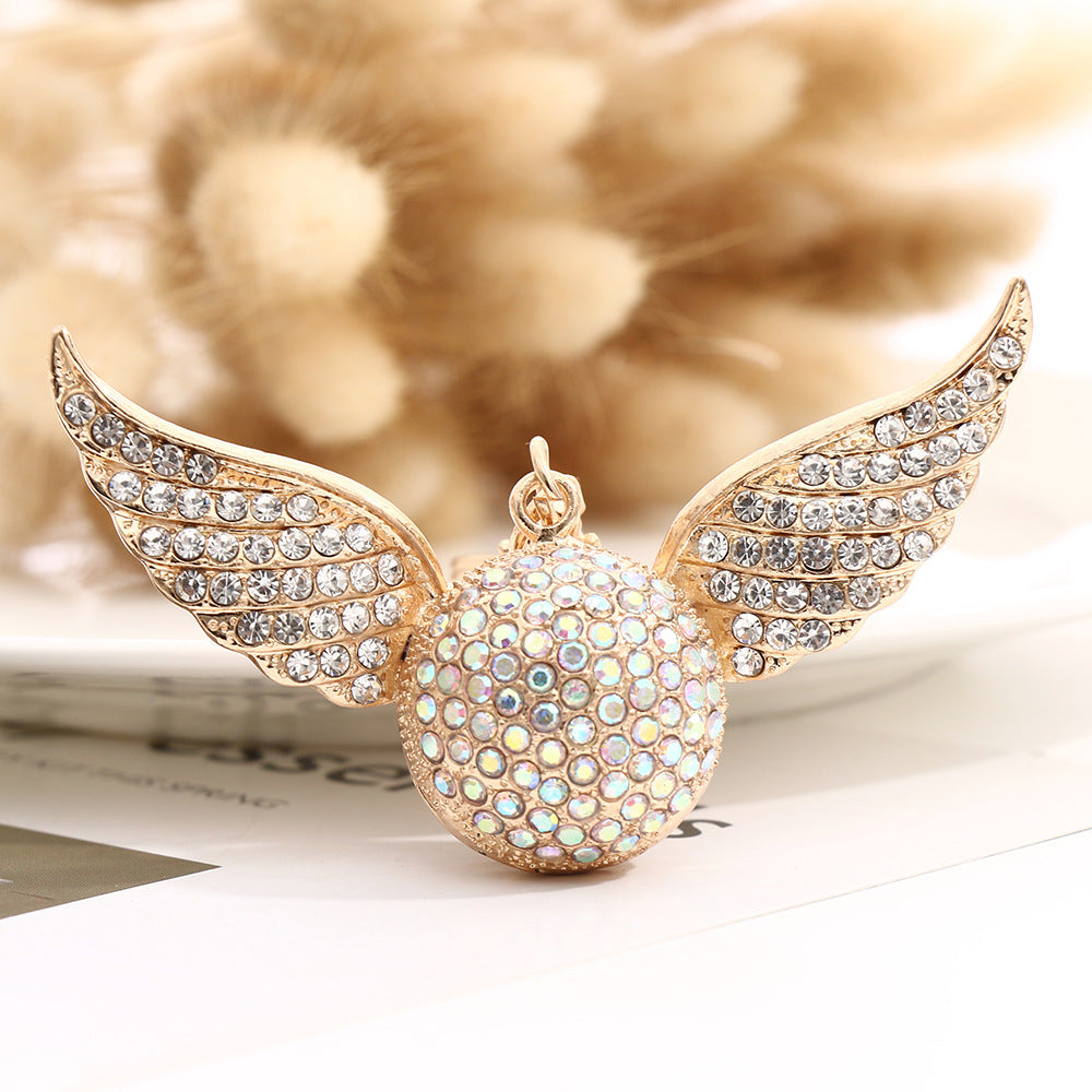 Diamond angel wing key ring  (Minimo de compra 2) MIC-ChaoK005