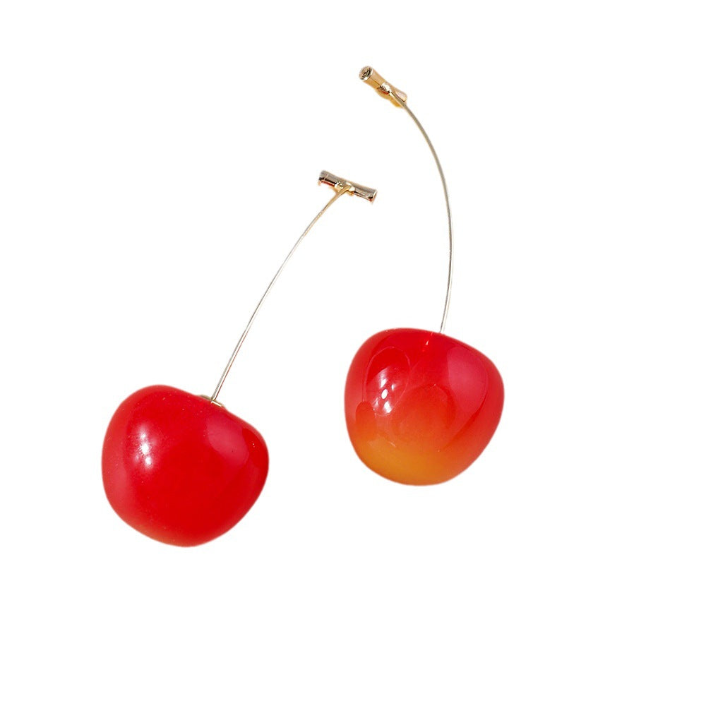 Alloy Fruit Cherry Earrings  MYA-YueS012