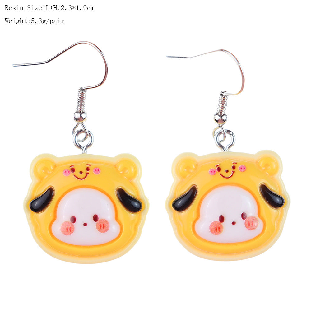 Alloy Little Rabbit Dog Earrings MYA-NiQ048