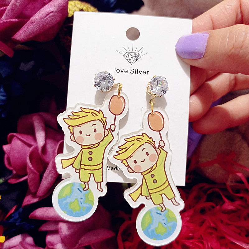 S925 Silver Pin Cartoon Little Fox Earrings MYA-XingJ023