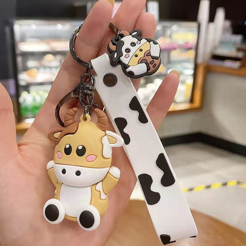 Keychain PVC Cute Cartoon Cows Metal Pendant Minimo de compra 2 ZhenT002