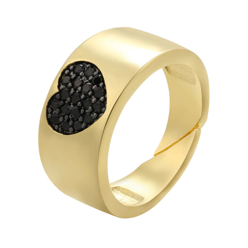 Micro Paved Broad Heart Ring MIC-JuC010