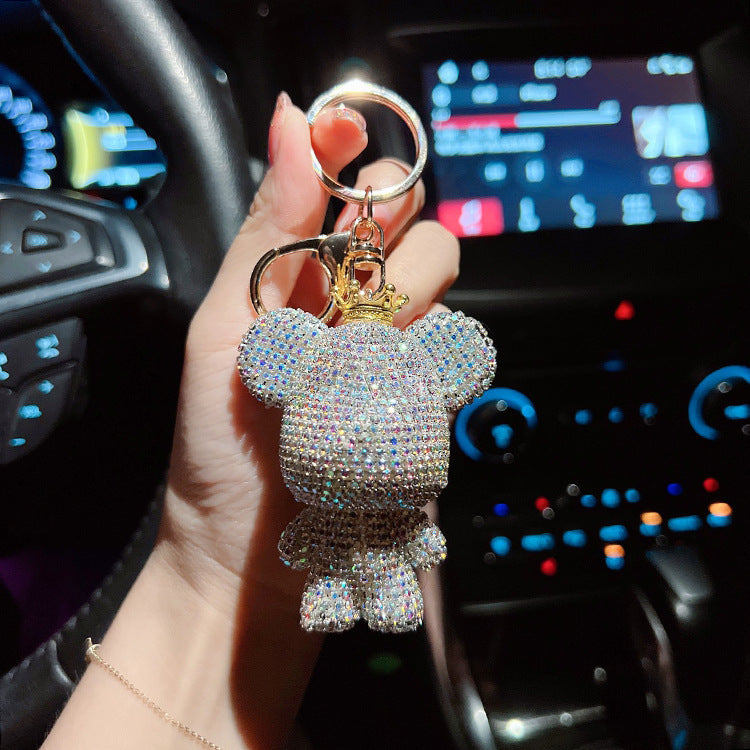 Diamond cartoon big bear keychain  （Minimo de compra 2） MYA-LianX012