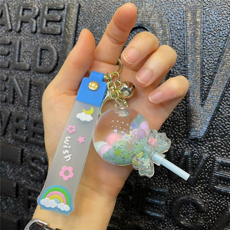 Keychains PVC Acrylic Hardware Cute Cartoon Drift Bottle Lollipop (M) MOQ≥2 JWE-KC-MeiY011