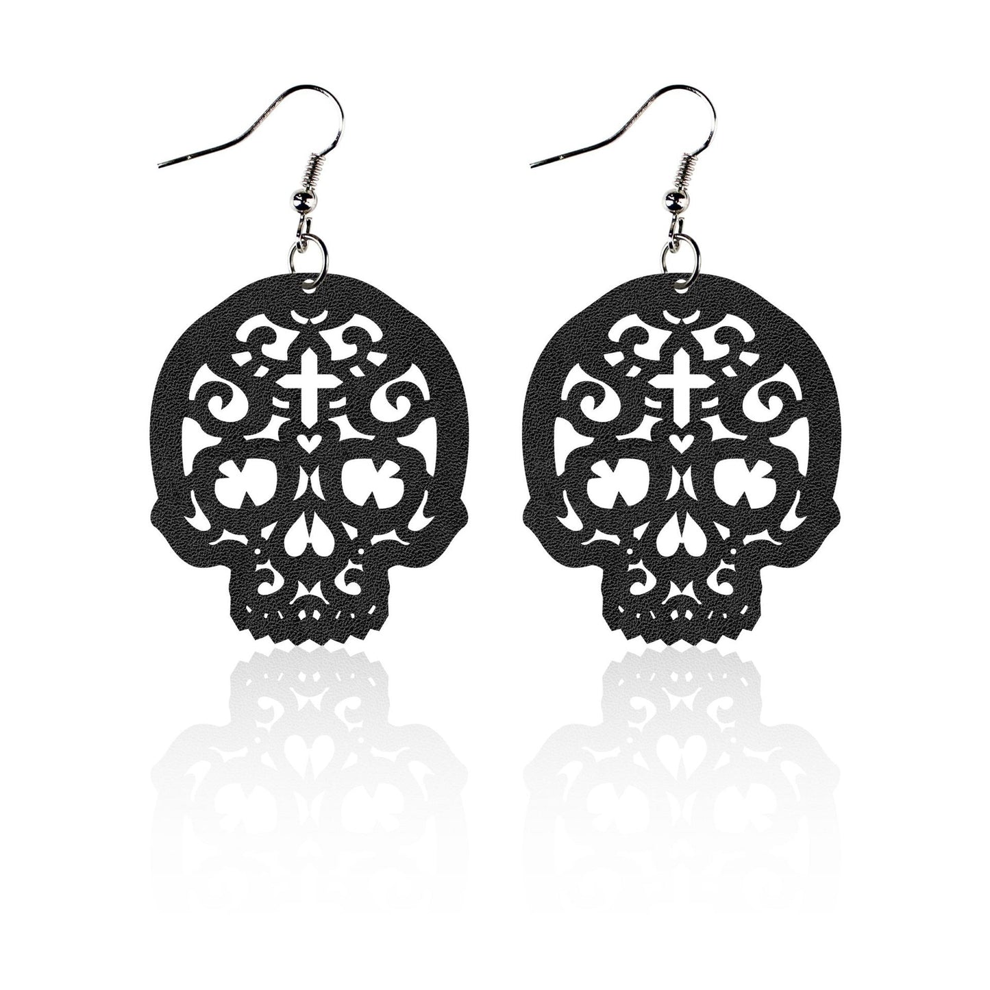 Earring Leather Halloween Black Cat Skull Bat Cutout Minimo de compra 2 TianPi018