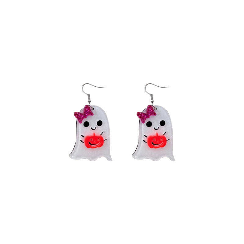 Acrylic Halloween Ghost Earrings (Minimo de Compra 3) MIC-OuG060