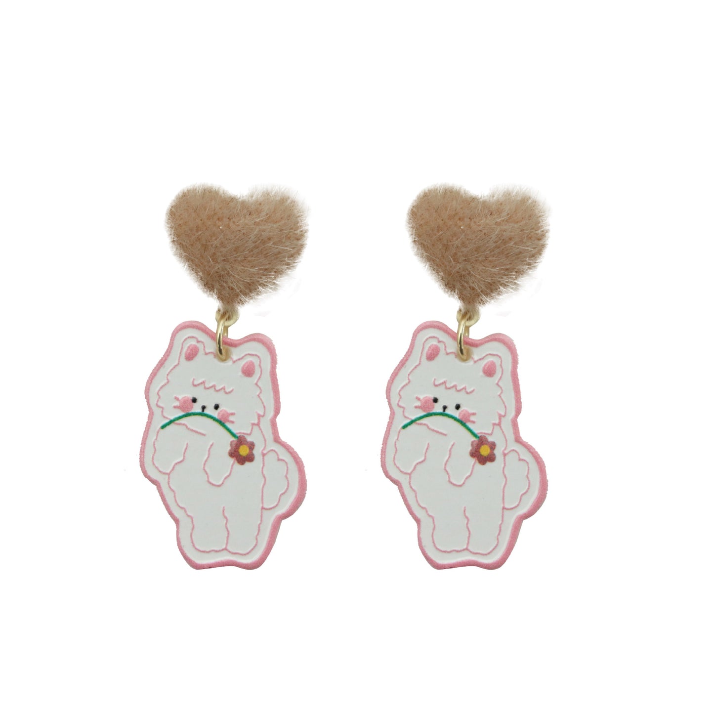 Acrylic Cat Biscuit Earrings MIC-QingJ020