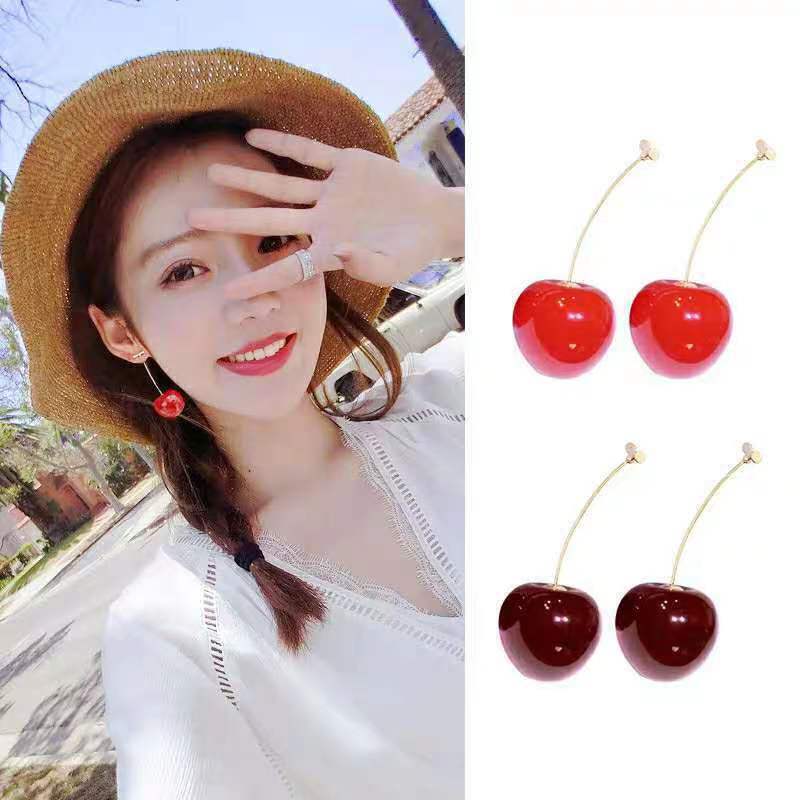 Alloy Cherry Fruit Earrings MIC-HanC010