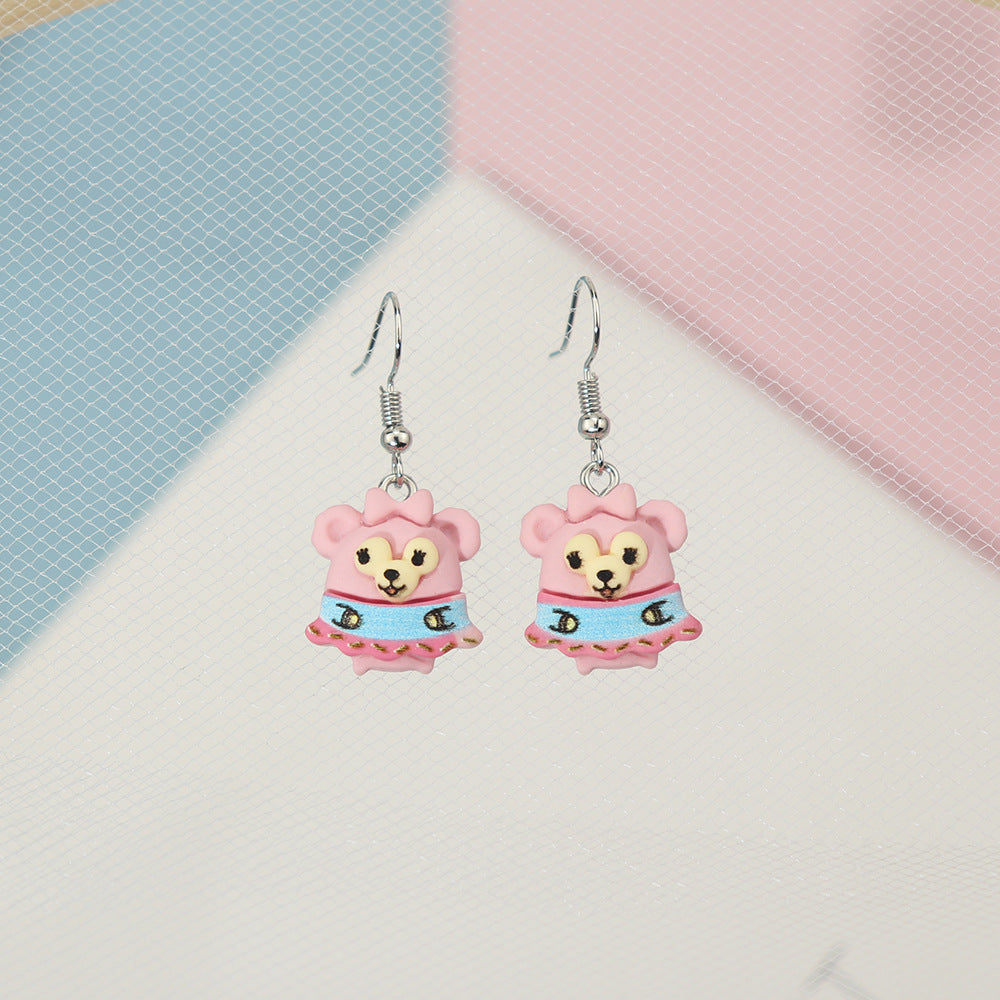 Alloy cartoon animal ballet rabbit earrings MIC-NiQ026