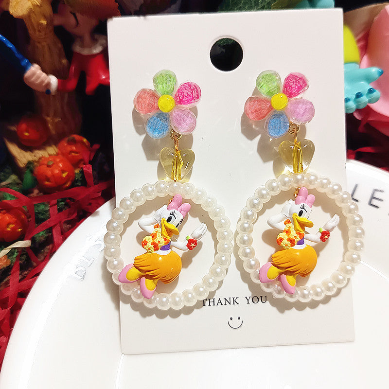 Alloy Samba Dance Daisy Earrings MIC-XingJ081