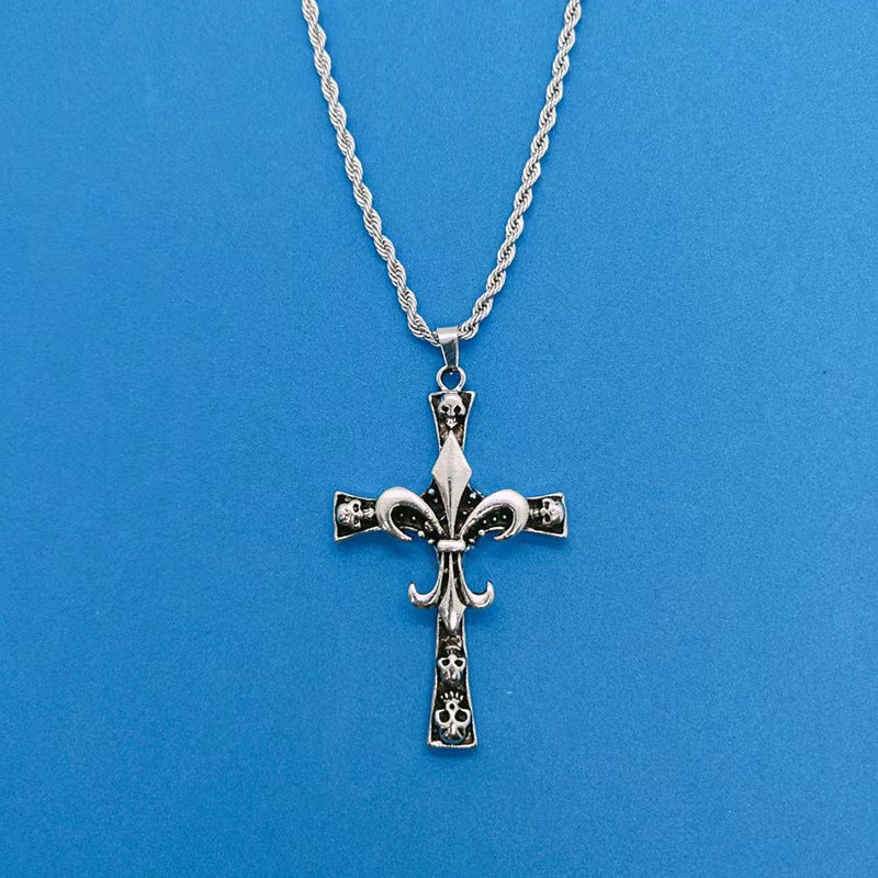 Stainless steel skull cross necklace (Minimo de Compra 2)  MYA-ZhongR006