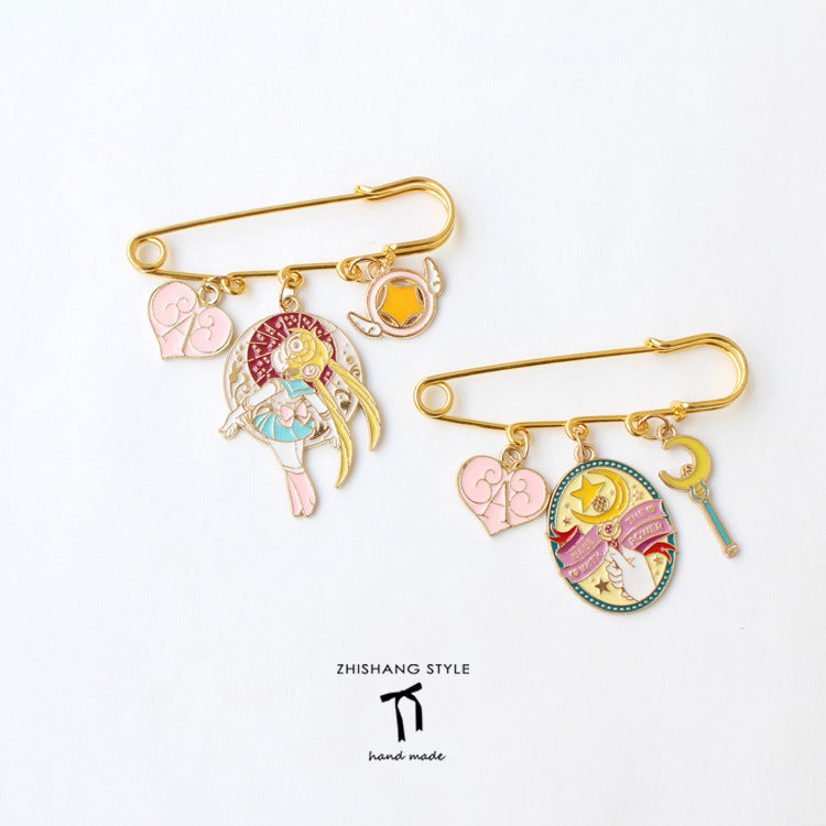 Alloy cartoon beautiful girl warrior brooch (Minimo de Compra 2)  MIC-ZhiS038