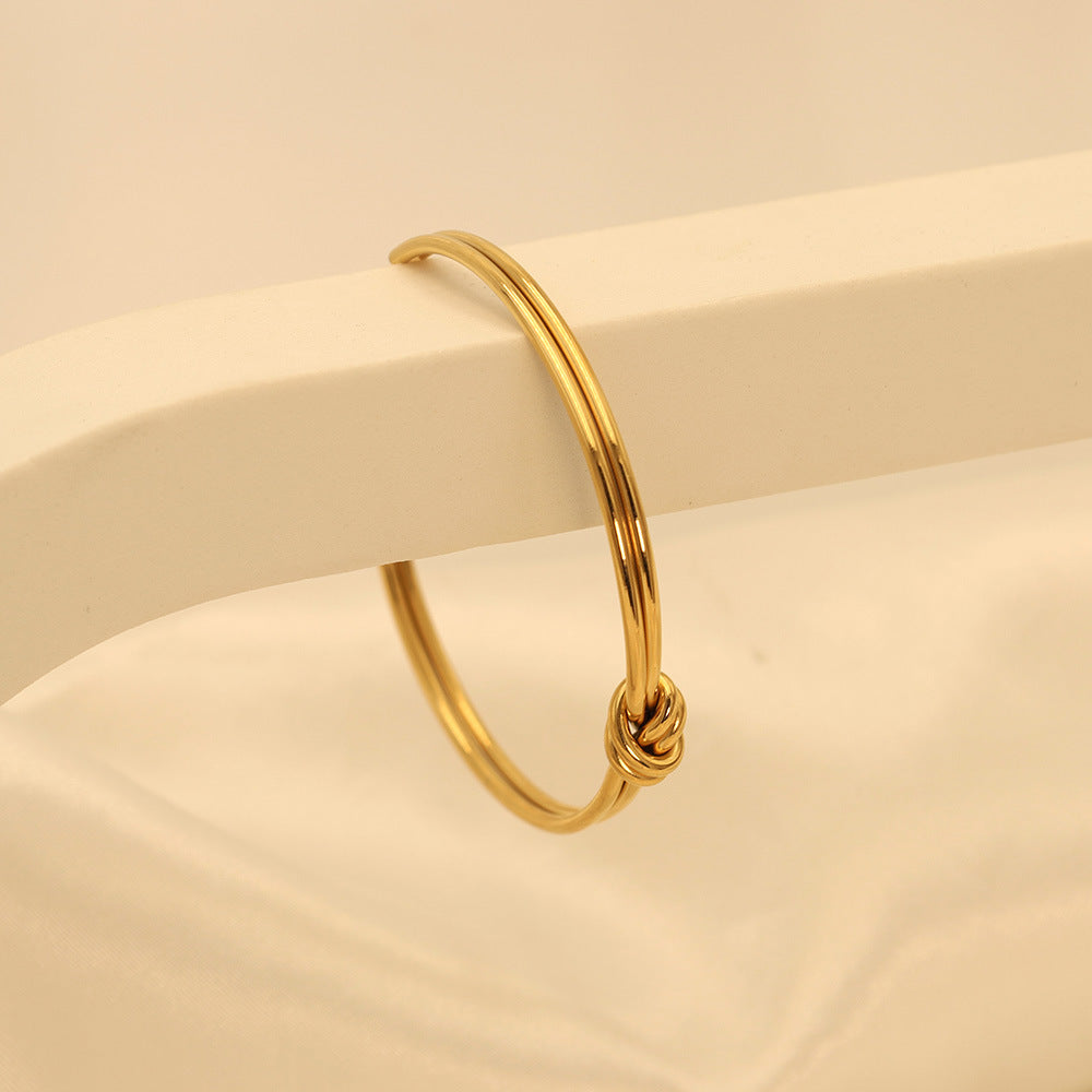 Stainless steel gold-plated double-layer knotted bracelet MYA-XuanJ023