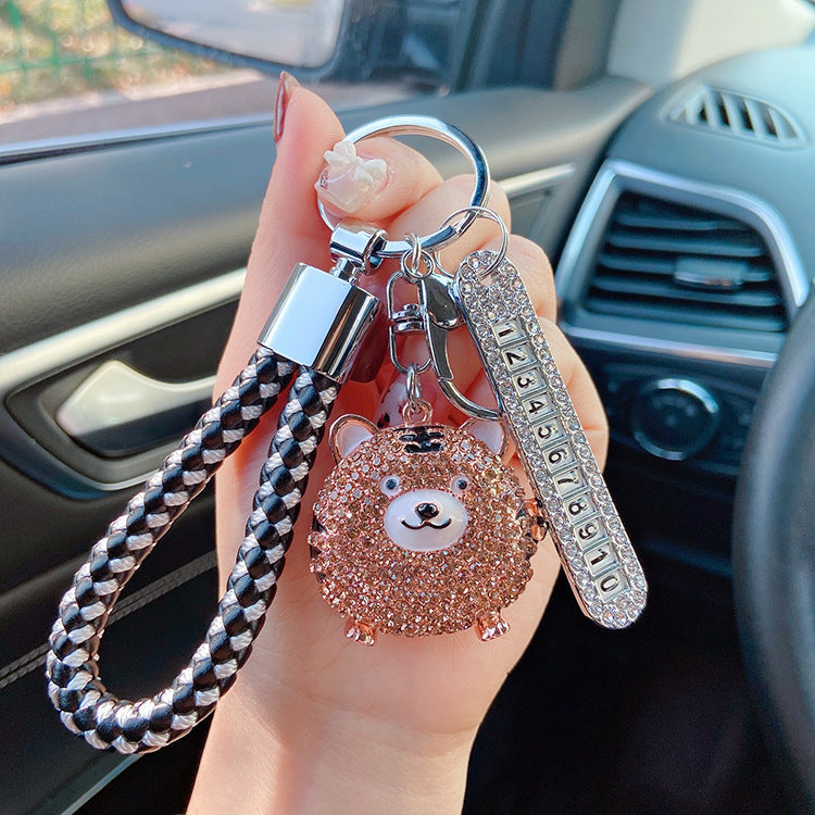 Diamond cartoon Yuanbao tiger key chain  （Minimo de compra 2） MYA-LianX010