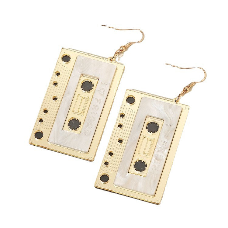 Acrylic vintage tape earrings (Minimo de compra 2) MIC-GanL006