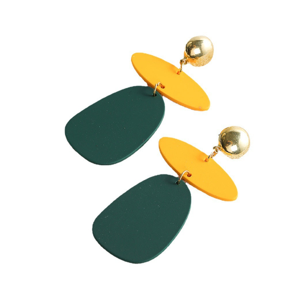 Alloy Multicolor Acetic Acid Plate Earrings (Minimo de Compra 2) MIC-YingM006