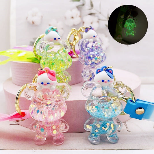 PVC cartoon floating oil keychain MIC-DMF012